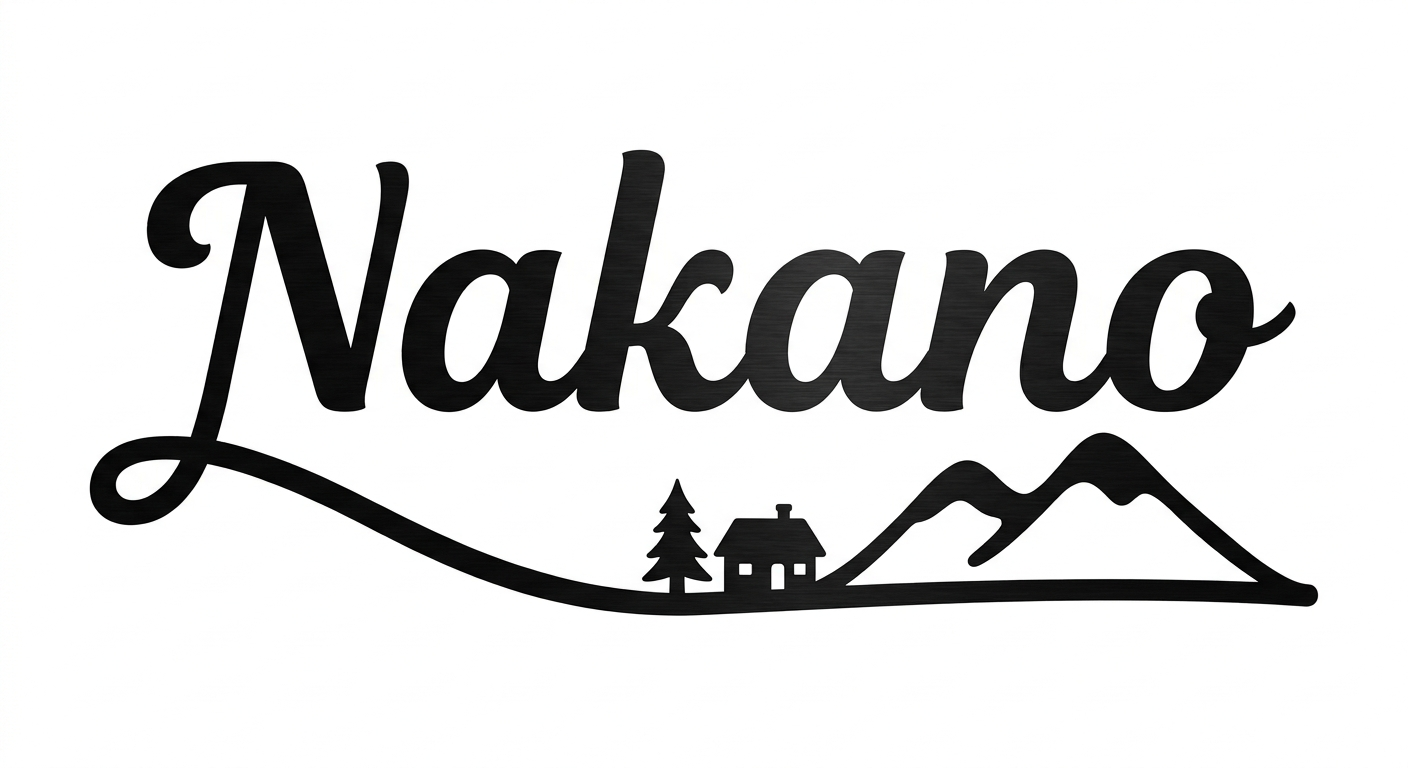 AIで作るNakano表札の例｜シンプル×田舎・山と家のデザイン - 大円商店