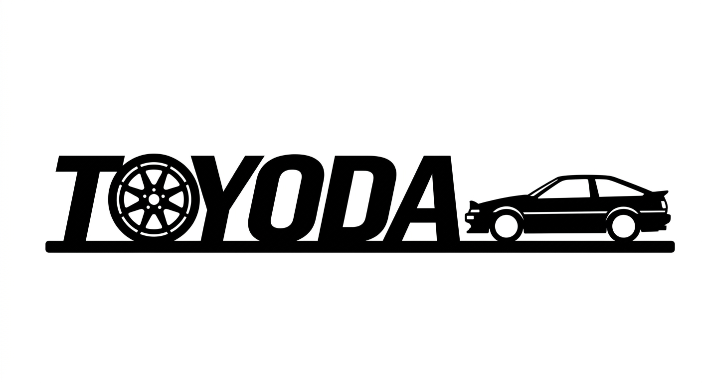 AIで作るTOYODA表札の例｜車好き・AE86トレノのデザイン - 大円商店