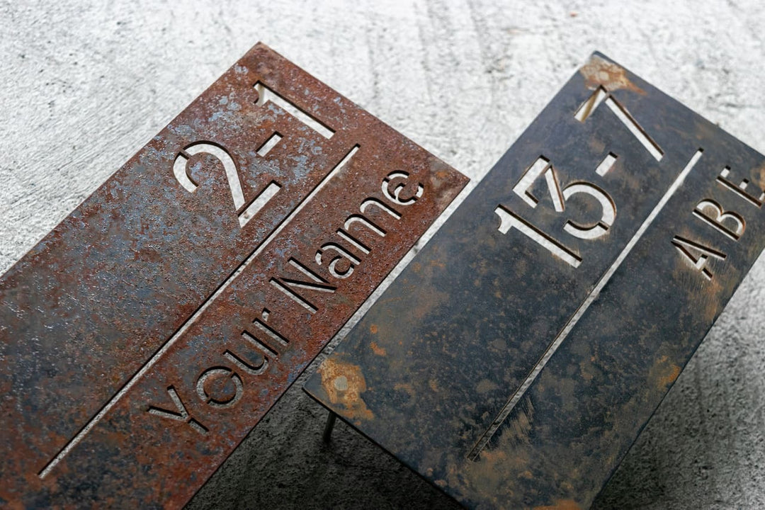 サビ鉄板表札【錆彩】アイアンプレート｜さび｜インダストリアル｜個性的｜オーダーメイド