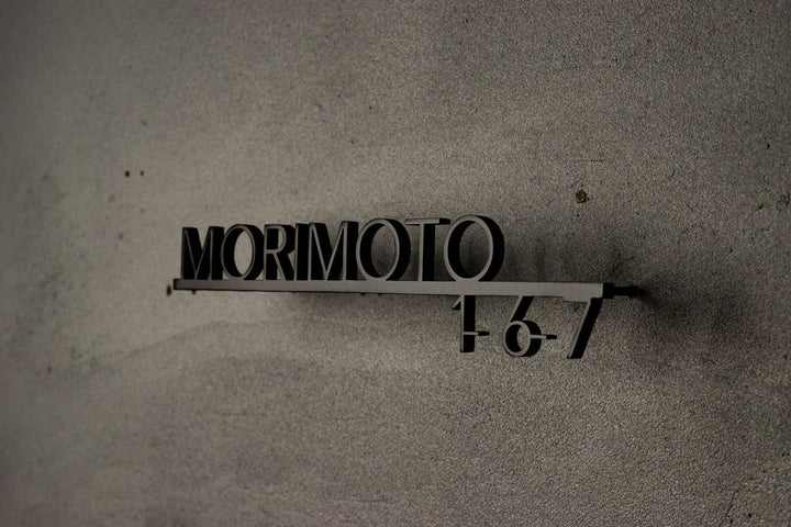 6mm厚 番地付きステンレス表札【Avenir add】マットブラック｜切り文字｜オーダーメイド｜肉厚