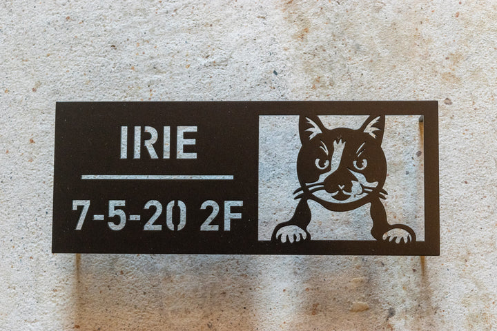 愛猫の写真で作る猫の表札【Nekoko 02】オーダーメイド ステンレス製