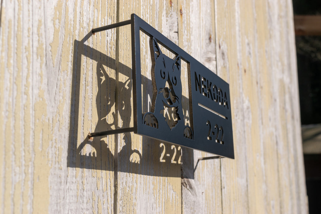 愛猫の写真で作る猫の表札【Nekoko 02】オーダーメイド ステンレス製