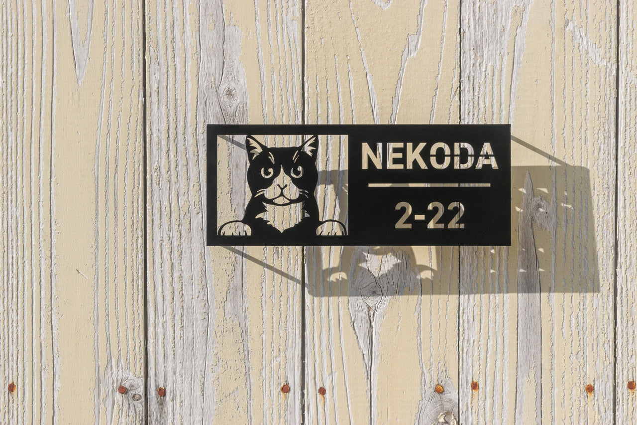 猫 表札 オーダーメイド【Nekoko 02】写真から作る｜大円商店