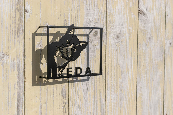 愛猫の写真で作る猫の表札【Nekoko 01】オーダーメイド ステンレス製