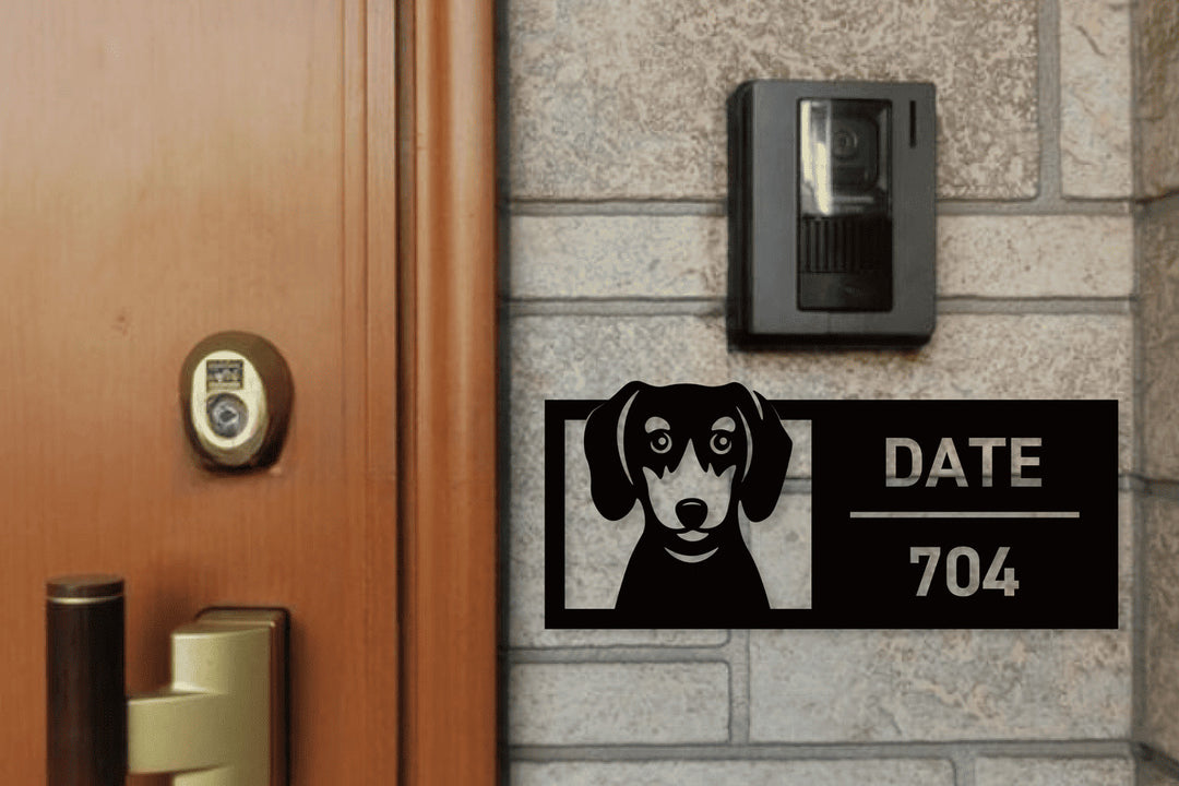 かわいい犬の表札【Inumo】オーダーメイド｜選べる犬種｜ステンレス