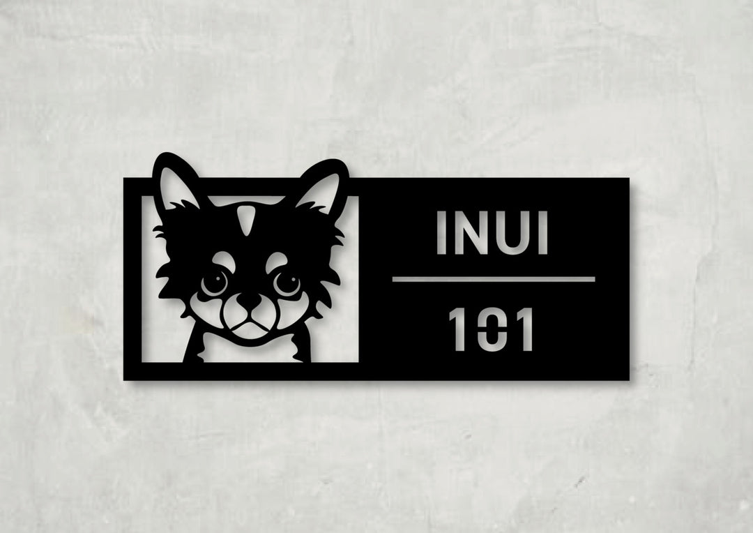 かわいい犬の表札【Inumo】オーダーメイド｜選べる犬種｜ステンレス