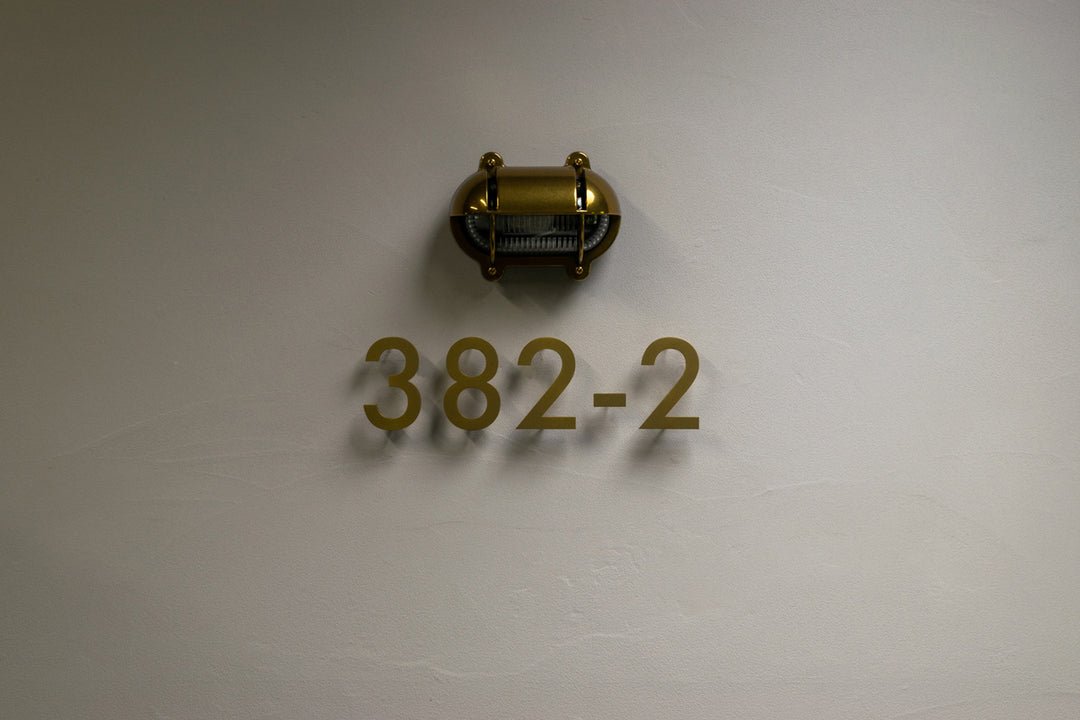 ステンレス製ハウスナンバー【PAUL No.】6mm厚｜番地のみ｜切り文字オーダーメイド表札