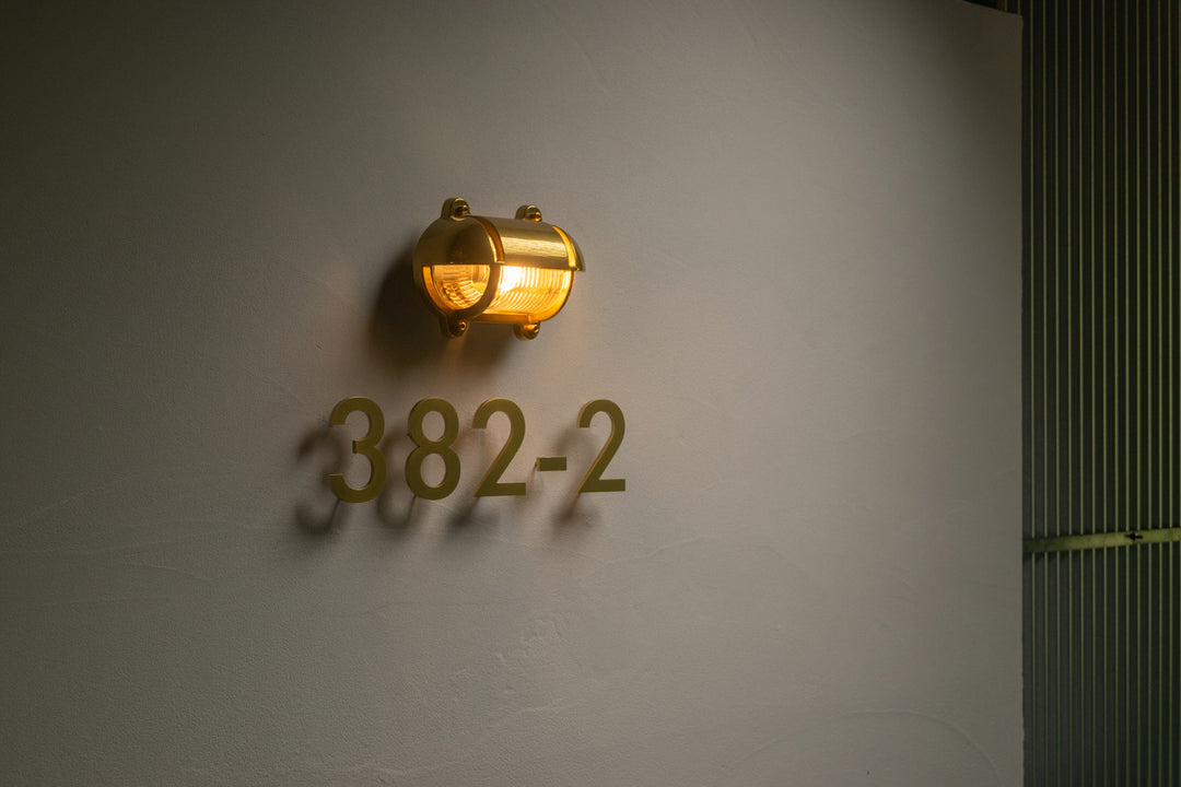 ステンレス製ハウスナンバー【PAUL No.】6mm厚｜番地のみ｜切り文字オーダーメイド表札