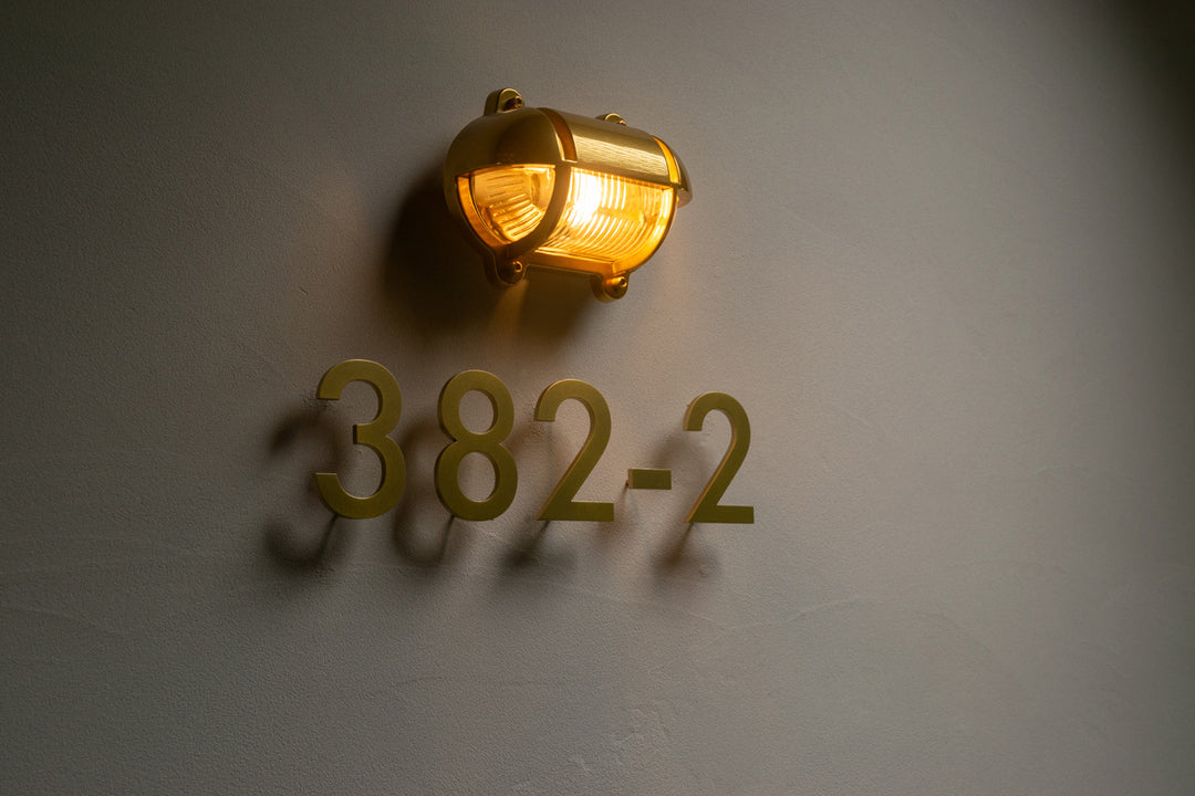 ステンレス製ハウスナンバー【PAUL No.】6mm厚｜番地のみ｜切り文字オーダーメイド表札