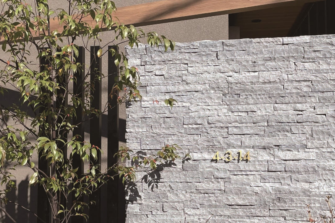 ステンレス製ハウスナンバー【PAUL No.】6mm厚｜番地のみ｜切り文字オーダーメイド表札