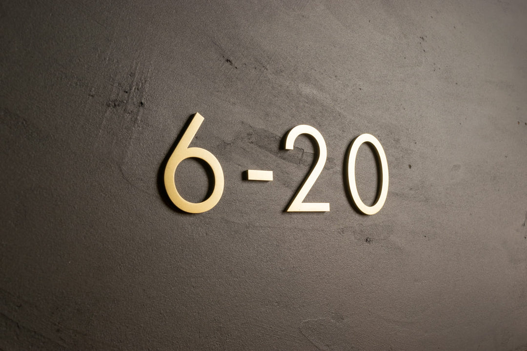 ステンレス製ハウスナンバー【PAUL No.】6mm厚｜番地のみ｜切り文字オーダーメイド表札