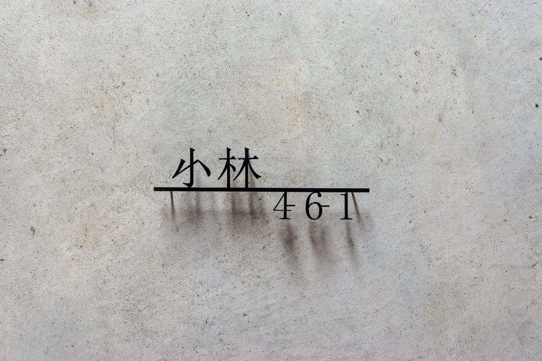 漢字ステンレス表札【晴名】アルファベット・番地追加可能｜切り文字｜屋外設置OK｜新築玄関におすすめ