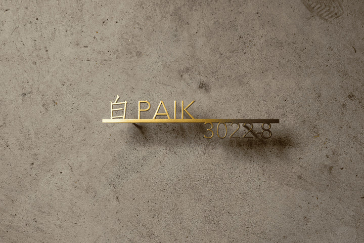 漢字ステンレス表札【晴名】アルファベット・番地追加可能｜切り文字｜屋外設置OK｜新築玄関におすすめ