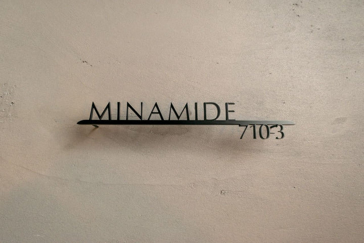 6mm厚ステンレス表札【Optima】切り文字｜オーダーメイド｜番地あり・なし選択可｜選べるカラー