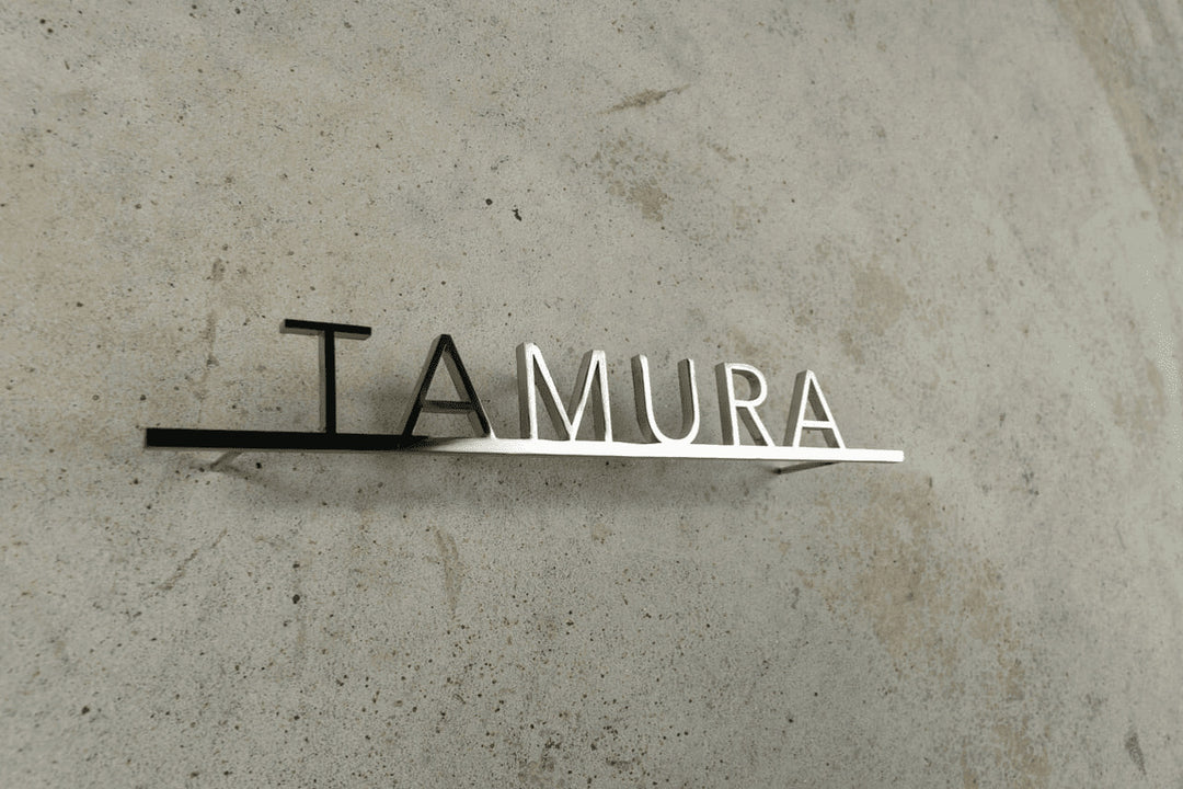 6mm厚 ステンレス製シルバー表札【Avenir shine】選べる番地オプション 極厚 オーダーメイド