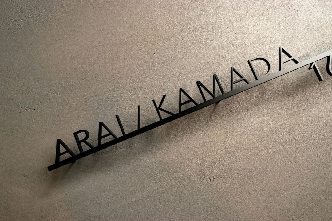 6mm厚 ステンレス2世帯表札【Avenir DX】選べる番地オプション オーダーメイド 連名