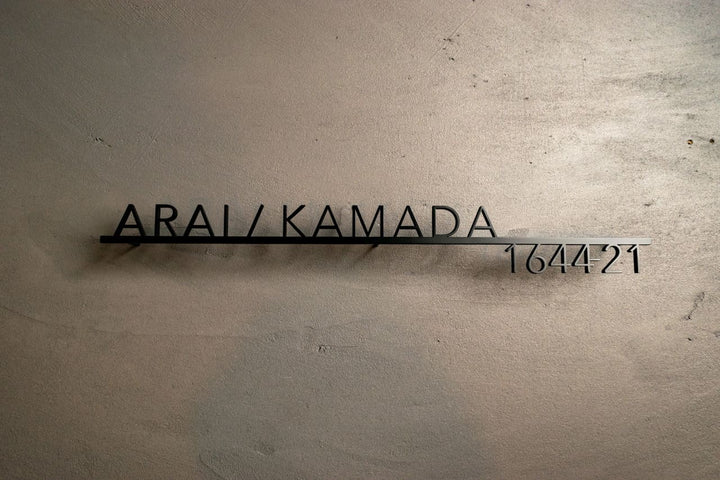 6mm厚 ステンレス2世帯表札【Avenir DX】選べる番地オプション オーダーメイド 連名