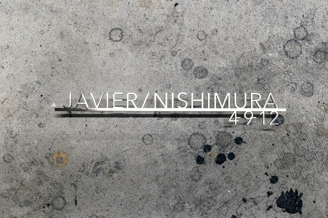 6mm厚 ステンレス2世帯表札【Avenir DX】選べる番地オプション オーダーメイド 連名