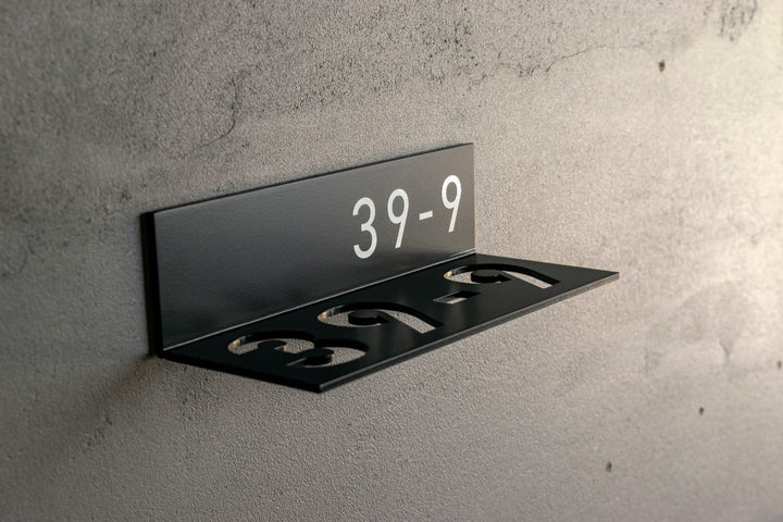 影を映し出す表札【Shadow】オーダーメイド｜番地表札｜ハウスナンバー｜個性的｜ライトアップ