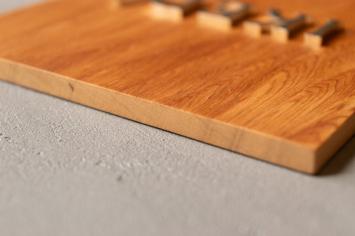 屋久杉×ステンレス切り文字の表札【YAKUMO】選べる3色｜2フォント｜マンション・戸建て対応