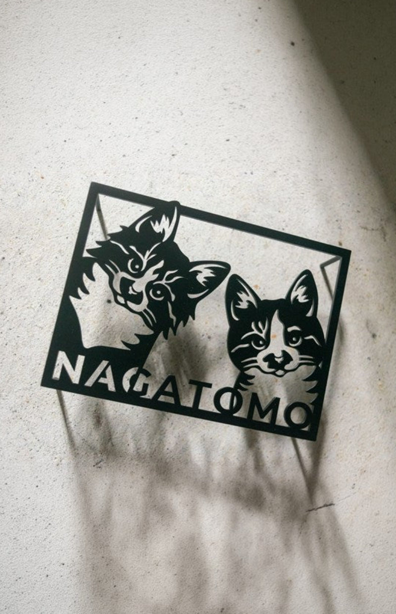 愛猫の写真から制作したオーダーメイド猫表札