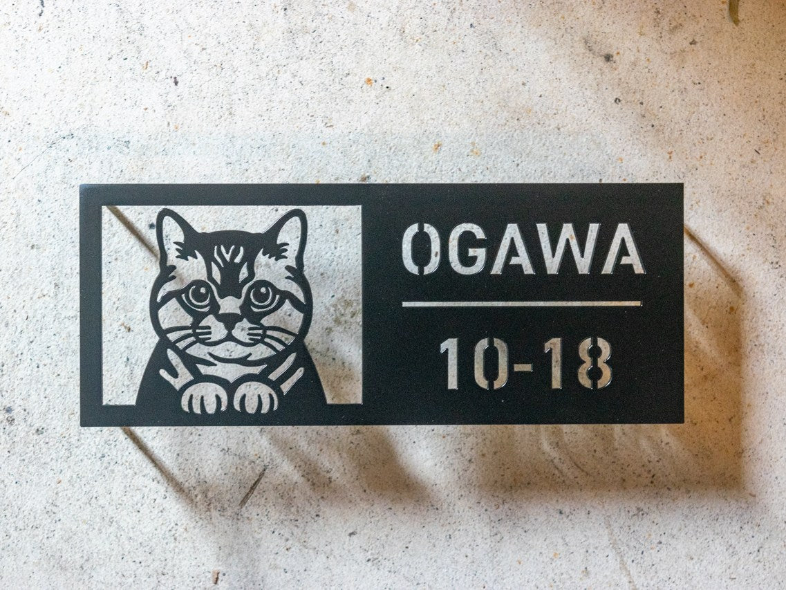 お写真から制作した猫表札